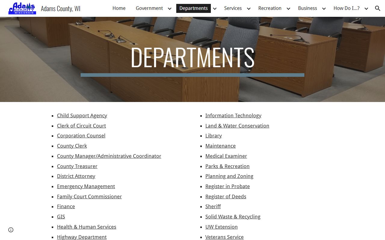 Adams County Family Court Records departments directory