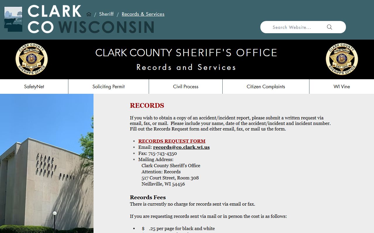 Clark County Family Court Records records services page