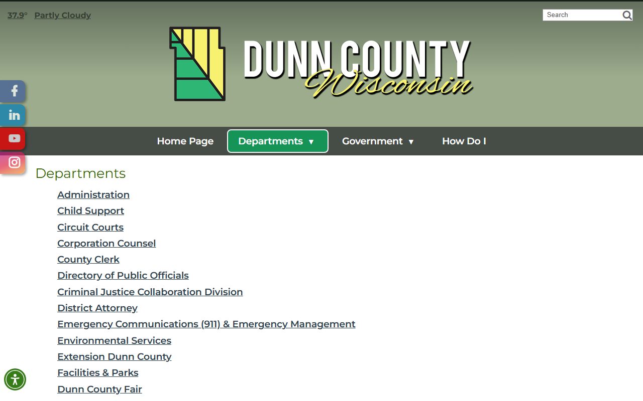 Dunn County Family Court Records clerk page