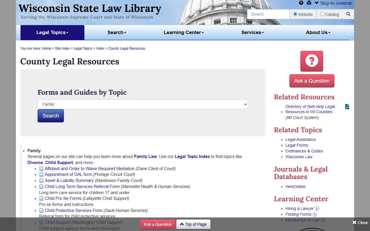 Dunn County Family Court Records family legal resources page