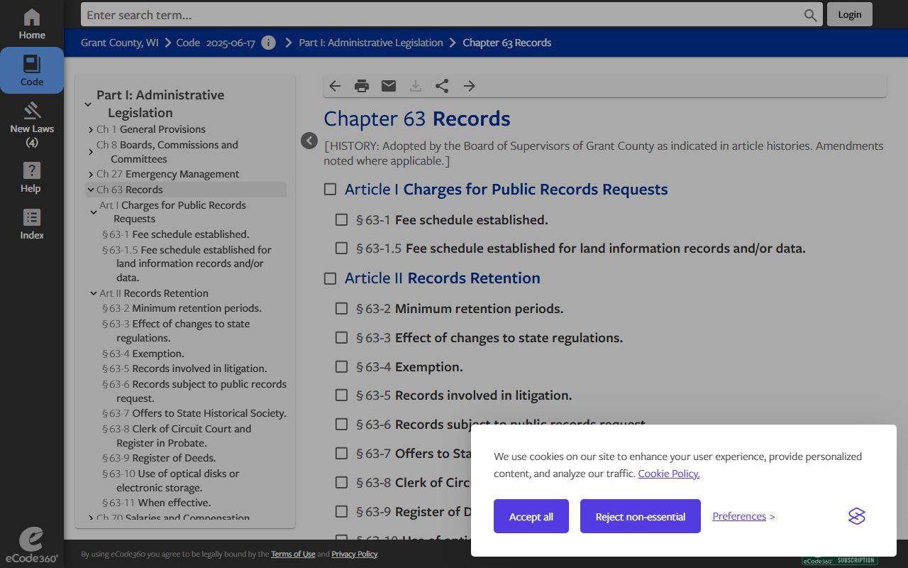 Grant County Family Court Records records retention schedule