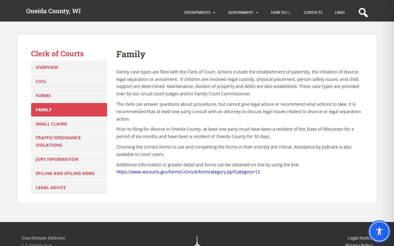 Oneida County Family Court Records family court page