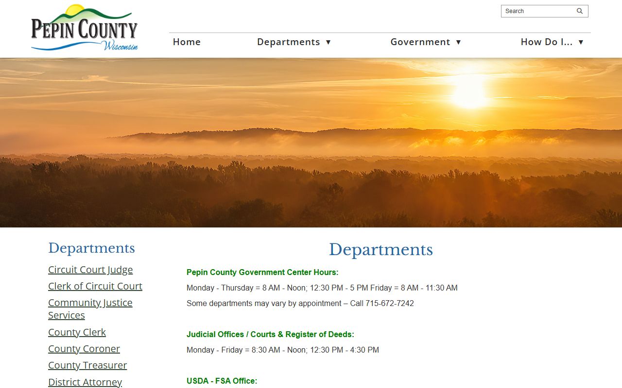 Pepin County Family Court Records clerk page