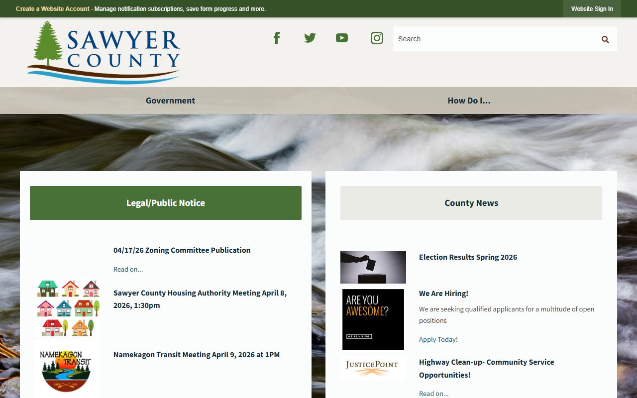 Sawyer County Family Court Records official website