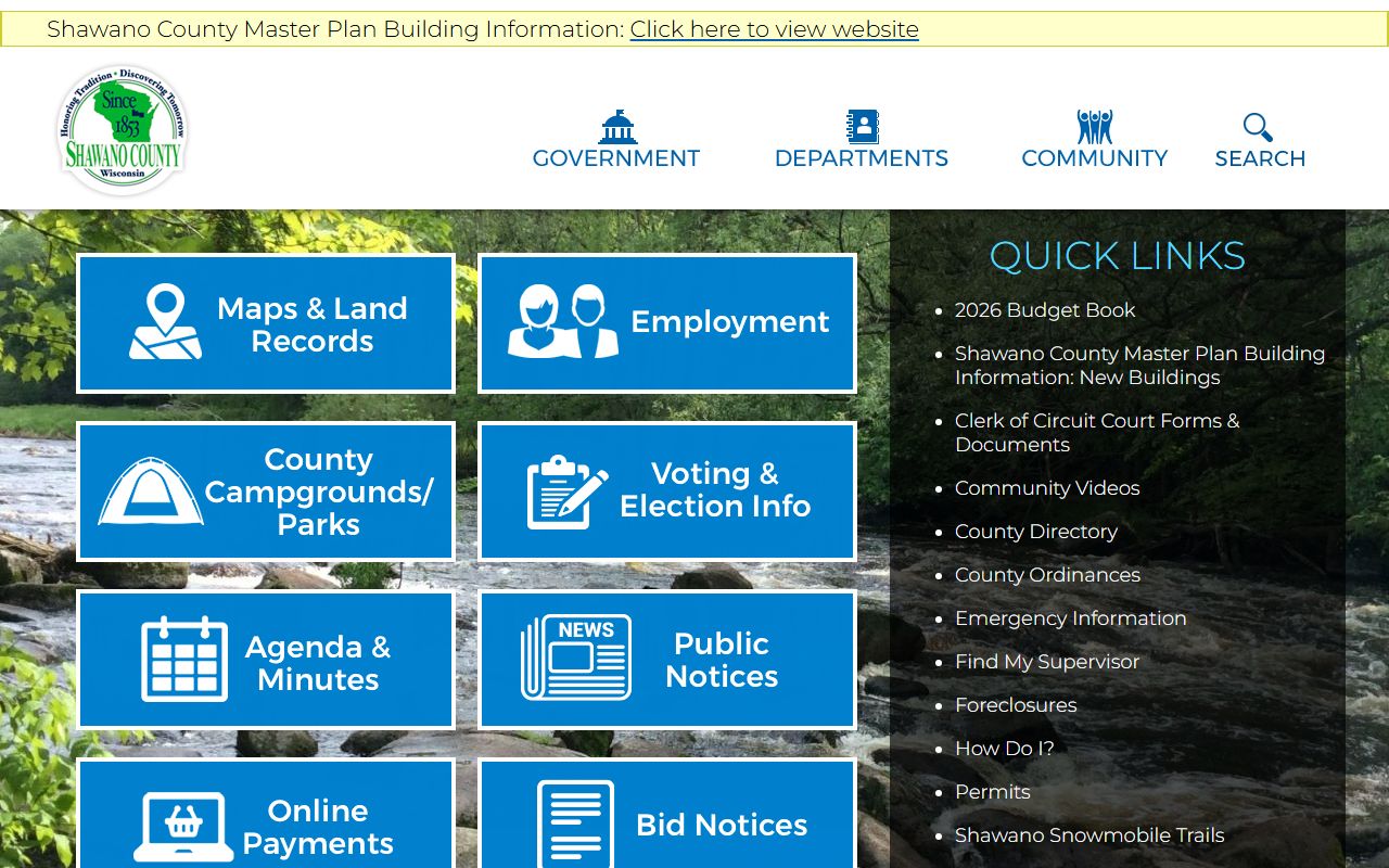 Shawano County Family Court Records official website