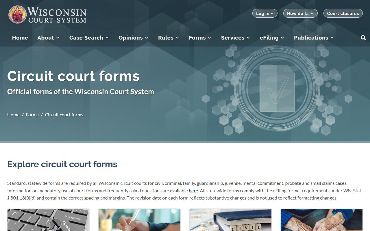 Wisconsin Family Court Records forms