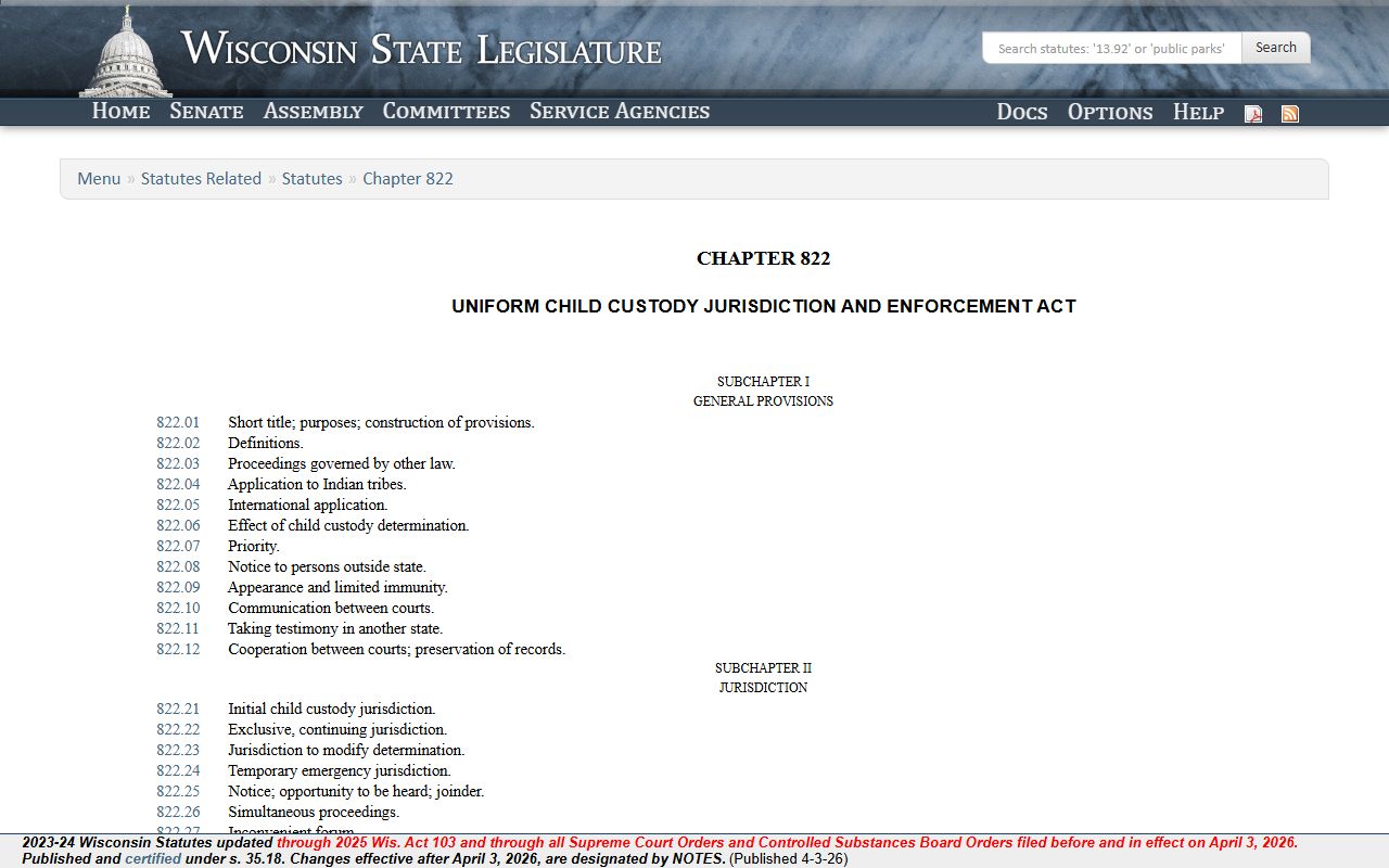 Wisconsin Family Court Records Chapter 822